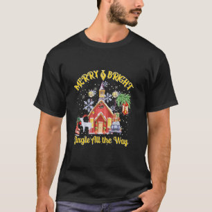 Cute Merry and Bright Jingle All The Way Colourful T-Shirt