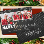 Cute Merry And Married First Christmas Photo Holiday Card<br><div class="desc">Cute Merry And Married First Christmas Photo Holiday Card . The design has space for 3 of your favourite photos with "Merry & married" written on the card in a pretty font and the inside of the card has a personalised message. Customise it and send it to family and friends...</div>