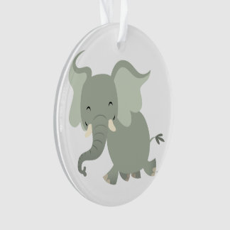 Cute Merry Cartoon Elephant Acrylic Ornament