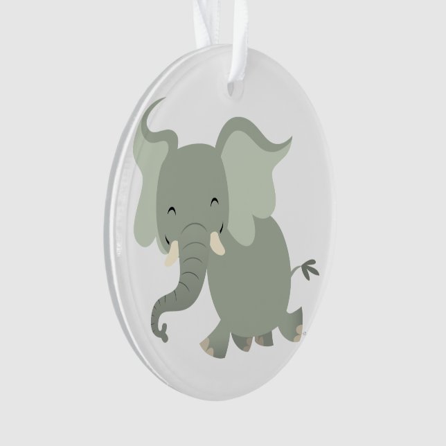 Cute Merry Cartoon Elephant Acrylic Ornament (Front)