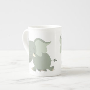 Cute Merry Cartoon Elephant Bone China Mug