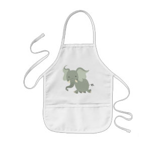 Cute Merry Cartoon Elephant Children Apron