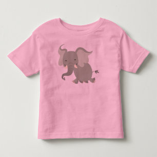 Cute Merry Cartoon Elephant Children T-Shirt