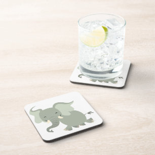 Cute Merry Cartoon Elephant Coasters Set