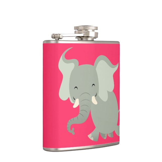 Cute Merry Cartoon Elephant Hip Flask (Right)