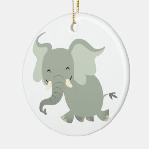 Cute Merry Cartoon Elephant Ornament
