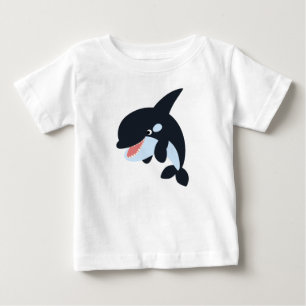Cute Merry Cartoon Killer Whale Baby T-Shirt