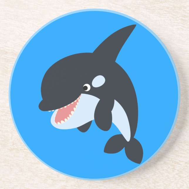 Cute Merry Cartoon Killer Whale Coaster (Front)