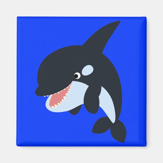 Cute Merry Cartoon Killer Whale Magnet (Front)