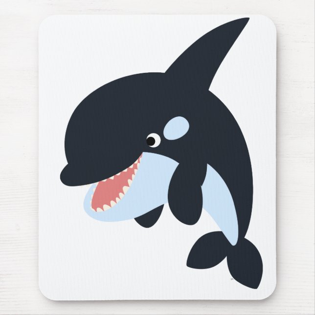 Cute Merry Cartoon Killer Whale Mousepad (Front)