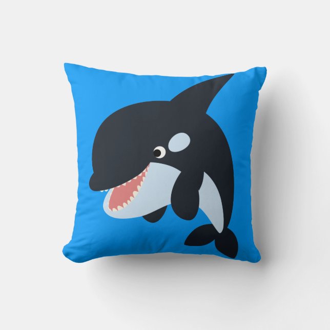Cute Merry Cartoon Killer Whale Pillow (Front)