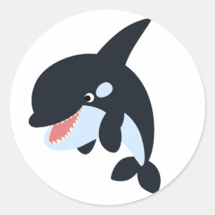 Cute Merry Cartoon Killer Whale Sticker