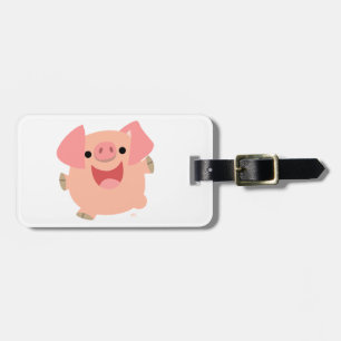 Cute Merry Cartoon Pig Luggage Tag
