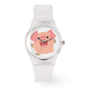 Cute Merry Cartoon Pig Women Sporty Watch