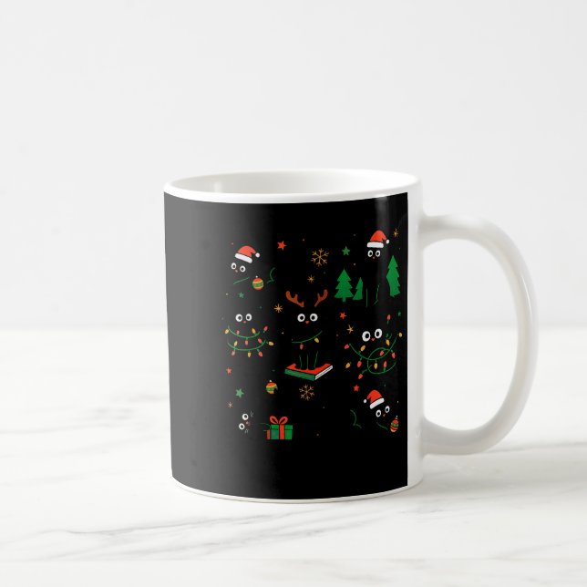 Cute Merry Catmas Cat Lover Christmas Light Pajama Coffee Mug (Right)