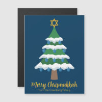 Cute Merry Chrismukkah Tree Magnet Cards