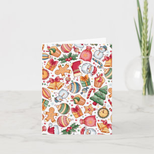 Cute Merry Christmas Aesthetic -Festive Pattern Card
