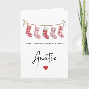 Cute Merry Christmas Auntie Folded Holiday Card