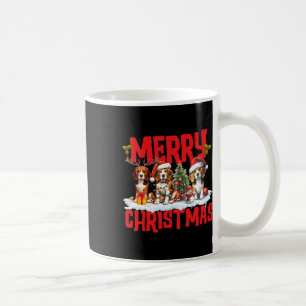 Cute Merry Christmas Beagle Dog Santa Hat Reindeer Coffee Mug