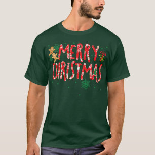 Cute Merry Christmas Candy Cane Holiday Gingerbrea T-Shirt