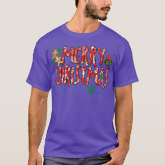 Cute Merry Christmas Candy Cane Holiday Gingerbrea T-Shirt