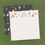 Cute Merry Christmas  Card<br><div class="desc">Cute  christmas design with symbols of the holidays such as christmas trees ,  penguins,  presents and holly.</div>