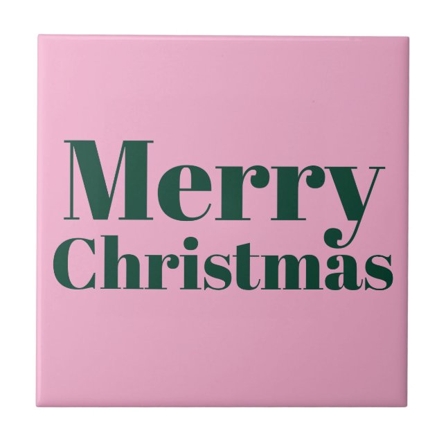 Cute Merry Christmas Ceramic Tile. Tile (Front)