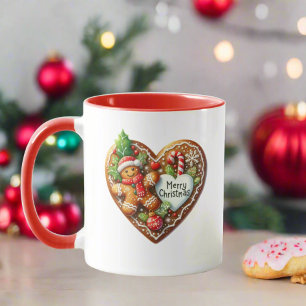 Cute Merry Christmas Cookies Doughnut Heart Mug