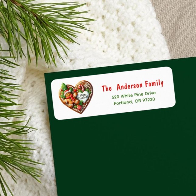 Cute Merry Christmas Cookies Heart Return Address (Creator Uploaded)