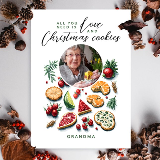 Cute Merry Christmas Cookies Photo Watercolor (Creator Uploaded)