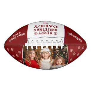 Cute Merry Christmas Daddy Family Photo  American Football