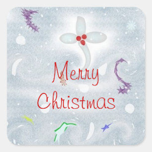 Cute Merry Christmas Decorations Square Sticker