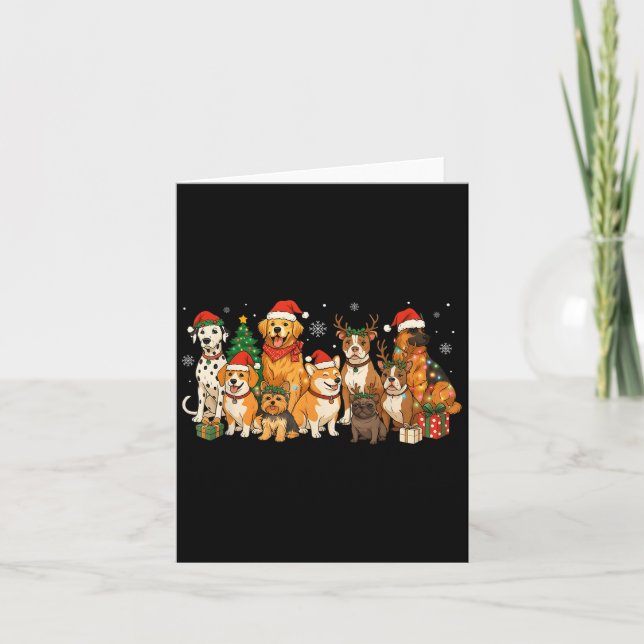 Cute Merry Christmas Dog Mum Dad Puppy Dogs Xmas X Card (Front)