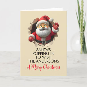 Cute Merry Christmas From Santa Holiday Card