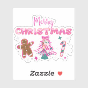 Cute Merry Christmas Gingerbread and Candy Design