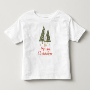 Cute Merry Christmas Gnome Bluebird Toddler T-Shirt