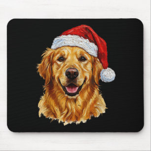 Cute Merry Christmas Golden Retriever Dog Christma Mouse Mat