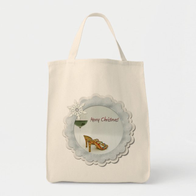 Cute Merry Christmas Grocery Bag! Tote Bag (Front)