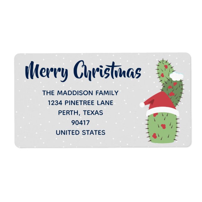 Cute Merry Christmas Holiday Cacti Cactus Stickers (Front)