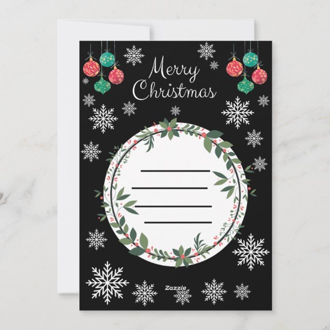 Cute Merry christmas Holiday Card (Back)
