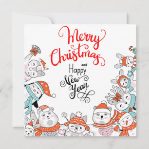 Cute Merry Christmas Holiday Card