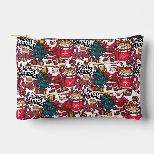 Cute  Merry Christmas – Holiday Festive Accessory Pouch (Front)