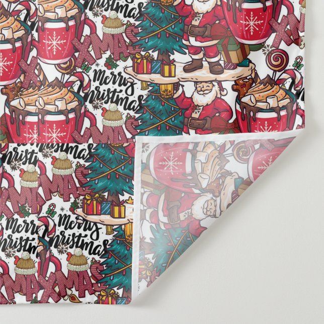 Cute  Merry Christmas – Holiday Festive Tapestry (Detail)