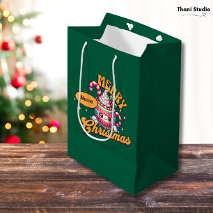 Cute Merry Christmas Hot Chocolate Mug Family Medium Gift Bag