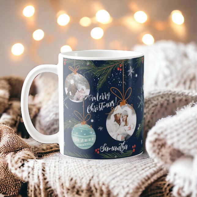 Cute merry Christmas illustration name 2 photos Coffee Mug (Cute merry Christmas illustration name 2 photos Coffee Mug)