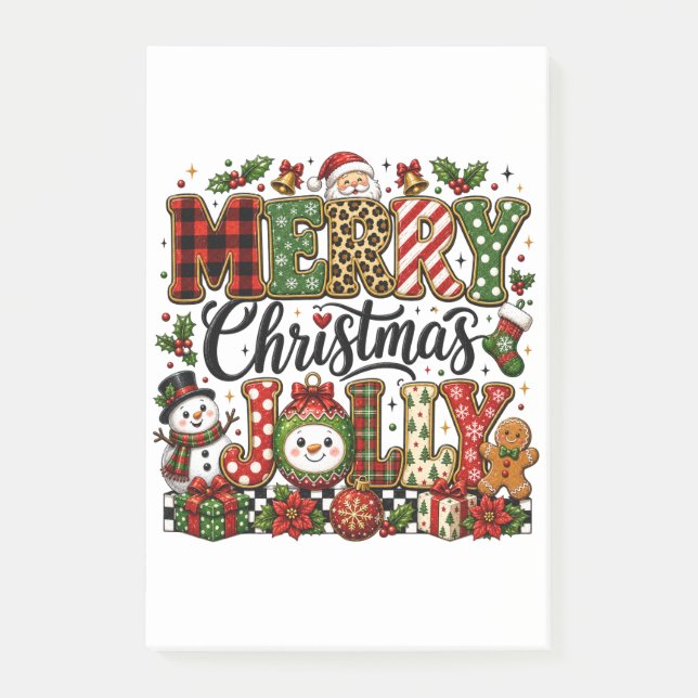 Cute Merry Christmas Jolly Post-it Notes (Front)