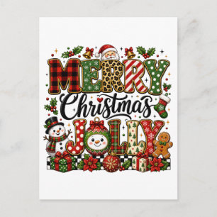 Cute Merry Christmas Jolly Postcard