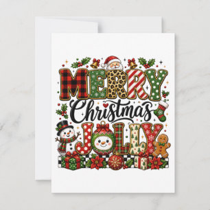 Cute Merry Christmas Jolly Thank You Card