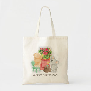 Cute Merry Christmas Koala Bear Hang Wreath Tote Bag