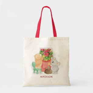 Cute Merry Christmas Koala Bear Personalised Tote Bag